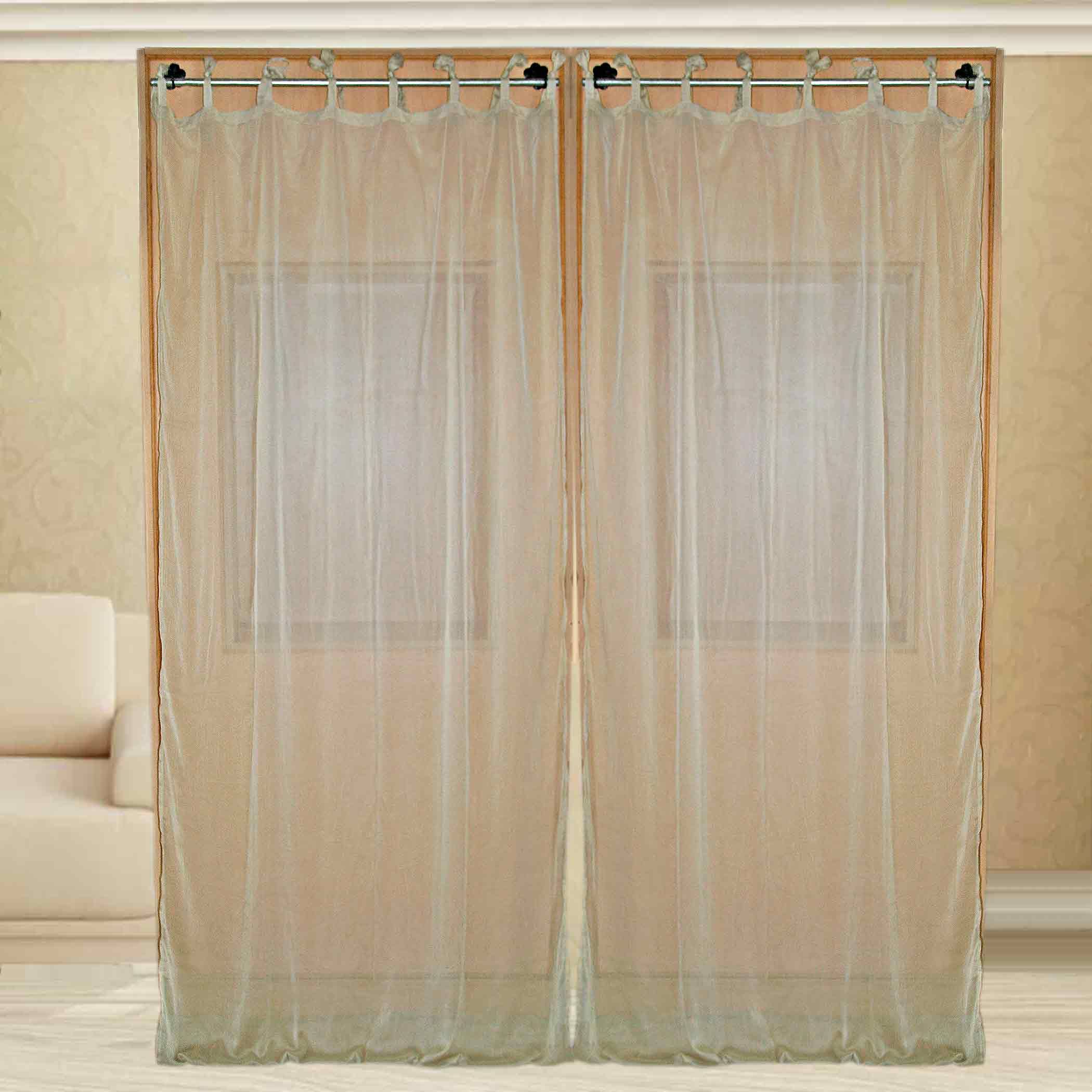 Sriam Set Of 2 Long Door Rod Pocket Curtains Plain Gray Buy