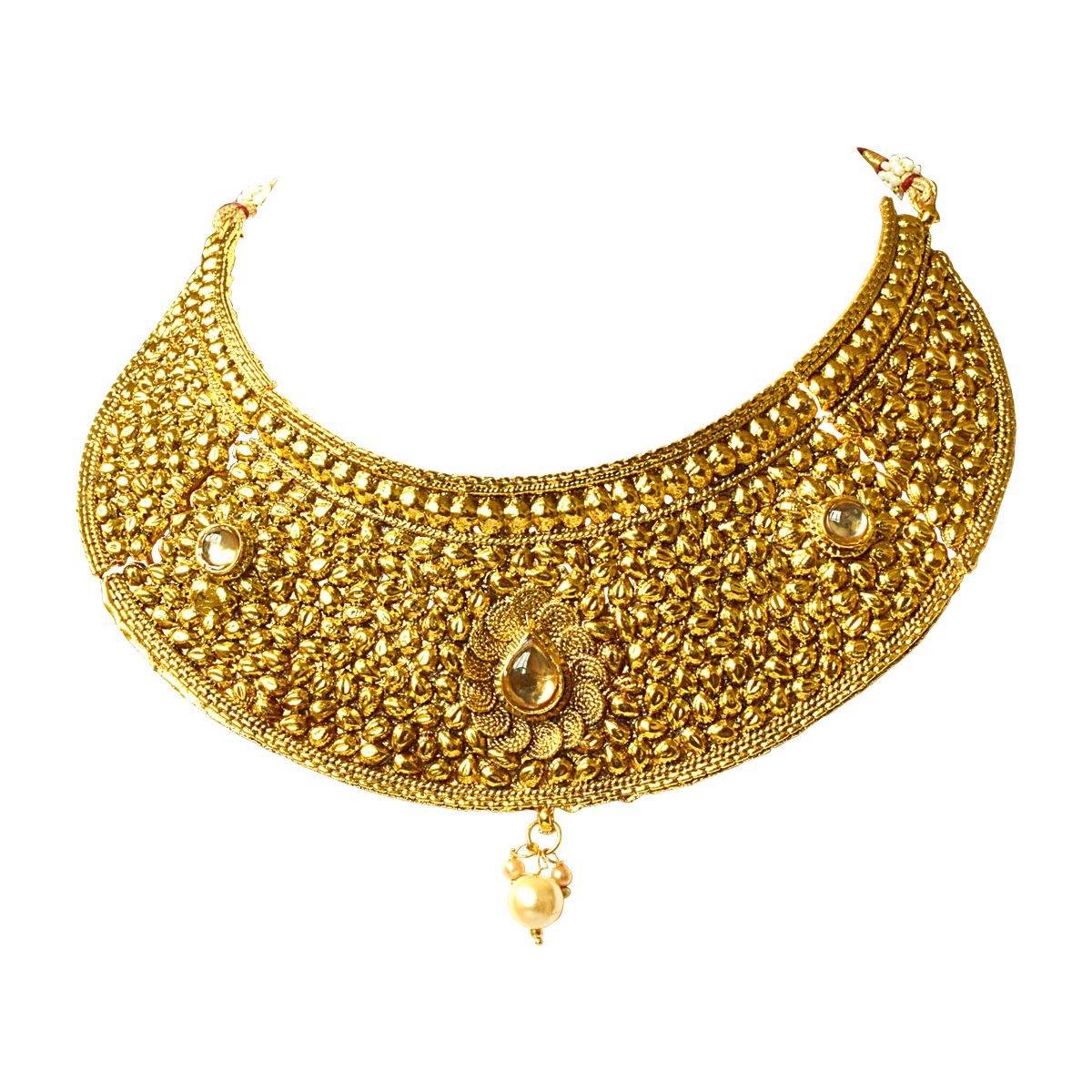 Suratdiamond Traditional Rajasthani Choker Style Gold Plated Designer