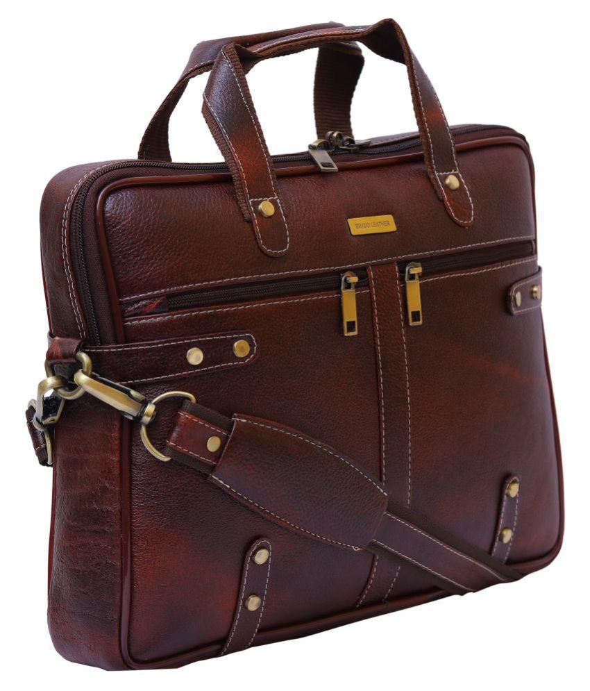 Brand Leather BL115 Brown Leather Office Bag
