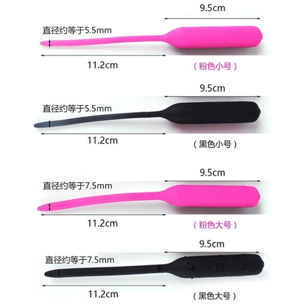 10 Frequency Urethral Vibrator Sound Catheter Male Chastity Device Silicone Dilator Penis Plug
