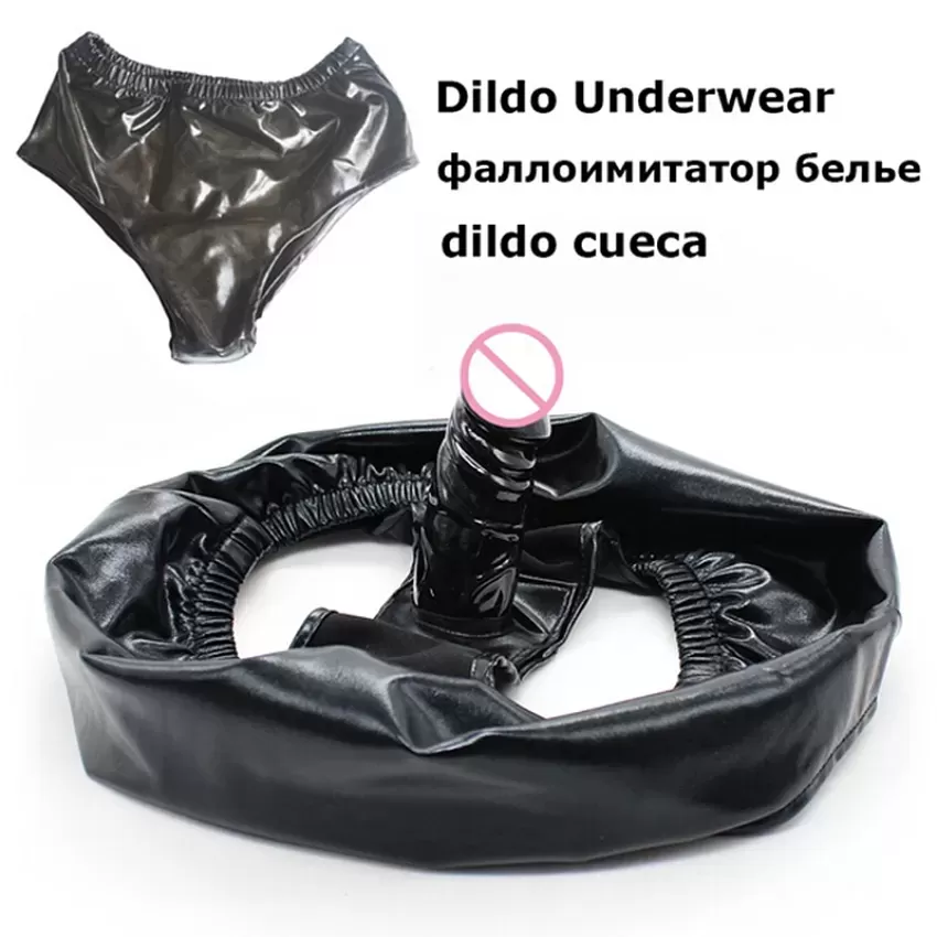 Male Masturbator Underwear Panties Dildo Leather Pants Butt Plug