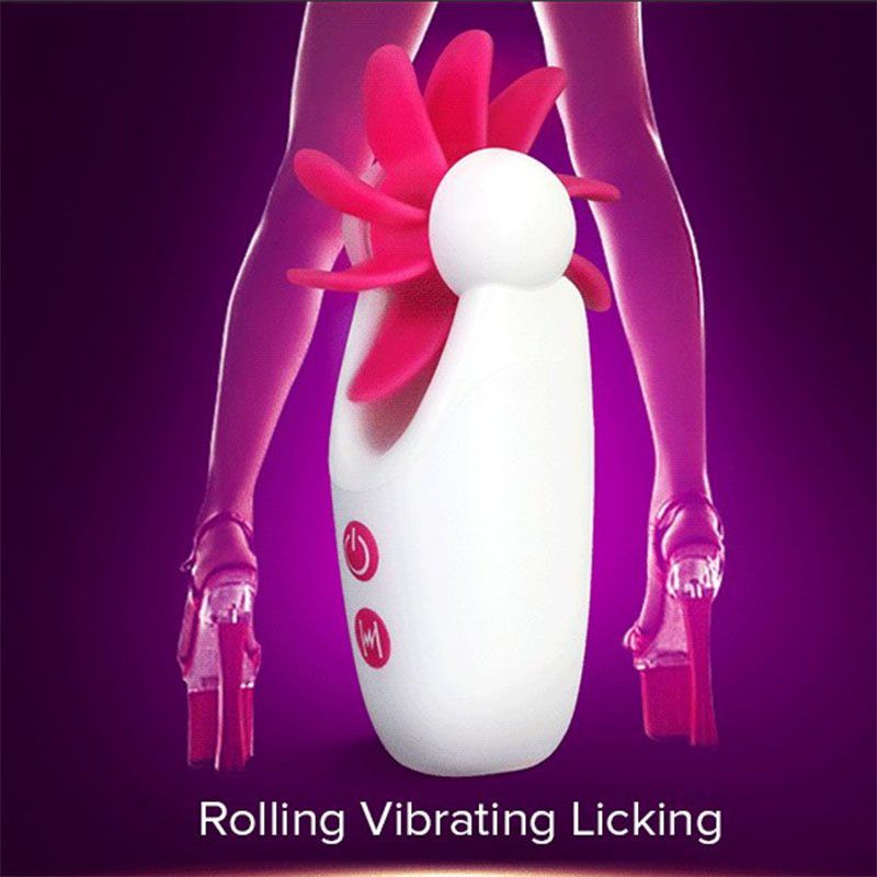 Licking Toy 7 Speed Rotation Vibrating Oral Sex Tongue Female Clitoris Vibrators Silicone Breast 2344
