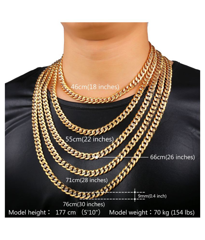 Gold Chain for Men Platinum Plated 18K 