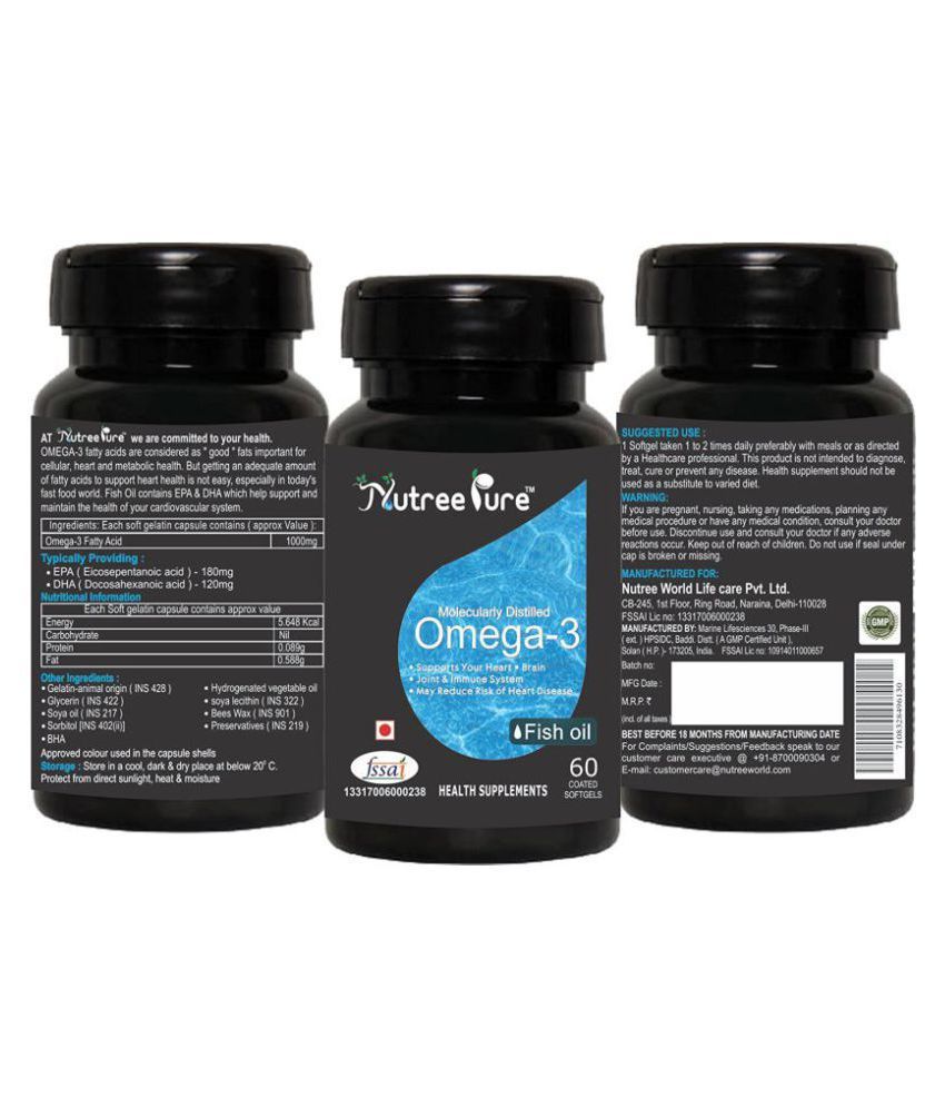 Nutree Pure Omega 3 Fish oil 60 mg Multivitamins Capsule Buy Nutree