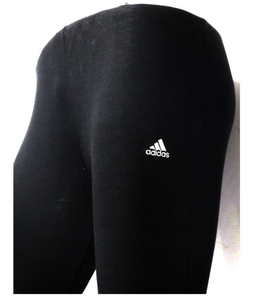 Adidas Cotton Lycra Tights Black Buy Adidas Cotton Lycra Tights