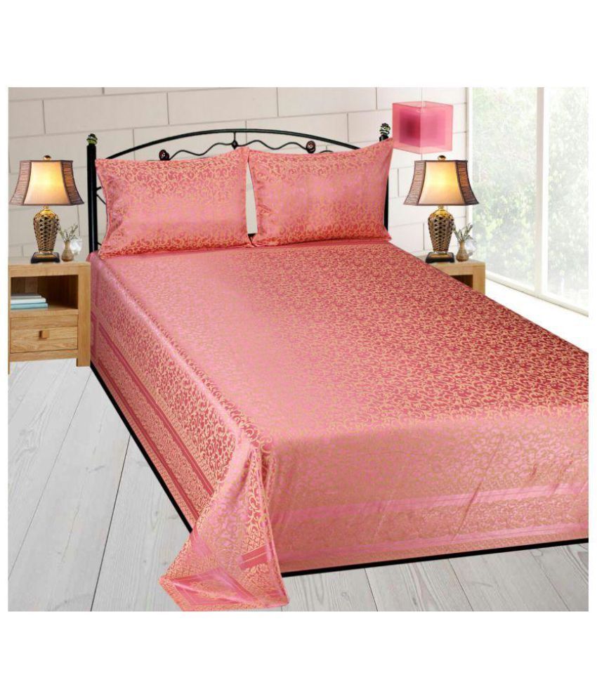 Ninenest Silk Double Bedsheet with 2 Pillow Covers Buy Ninenest Silk
