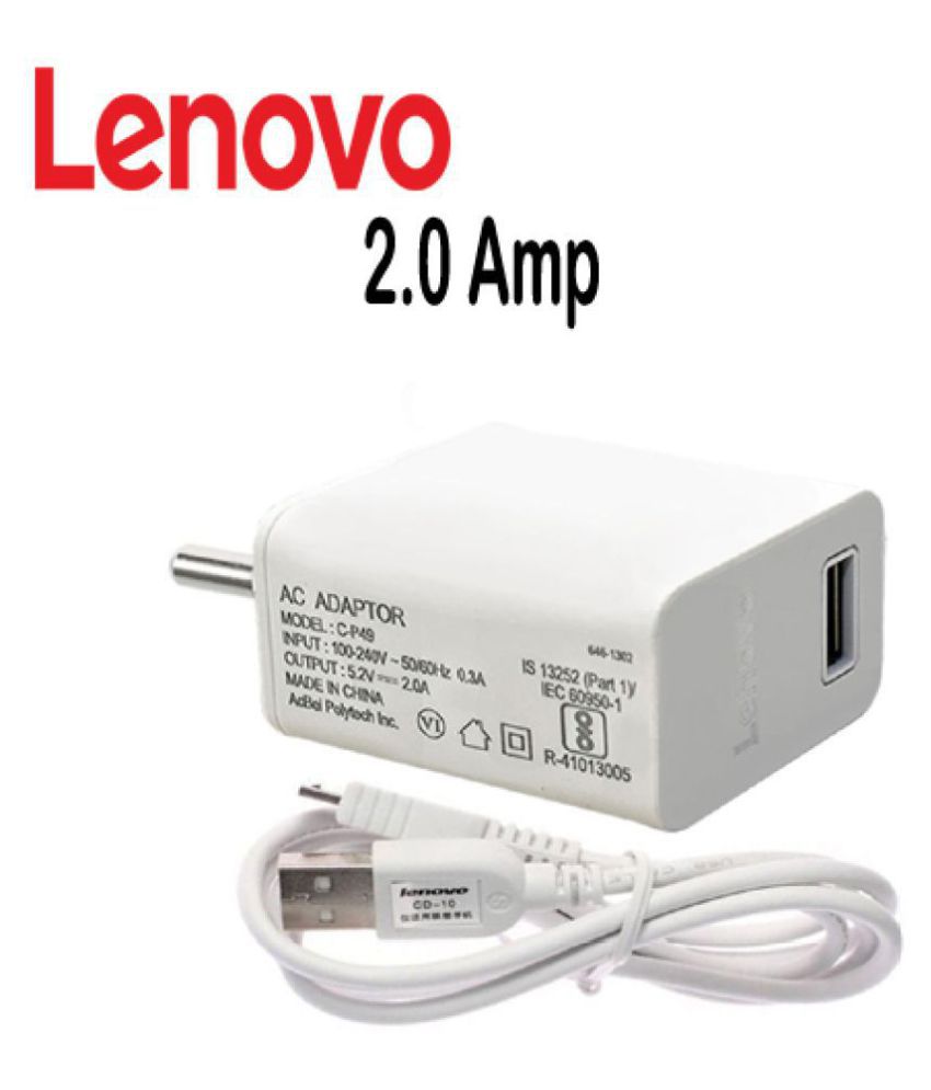     			Lenovo 2.1A Wall Charger 100% Original With Micro USB Data Cable