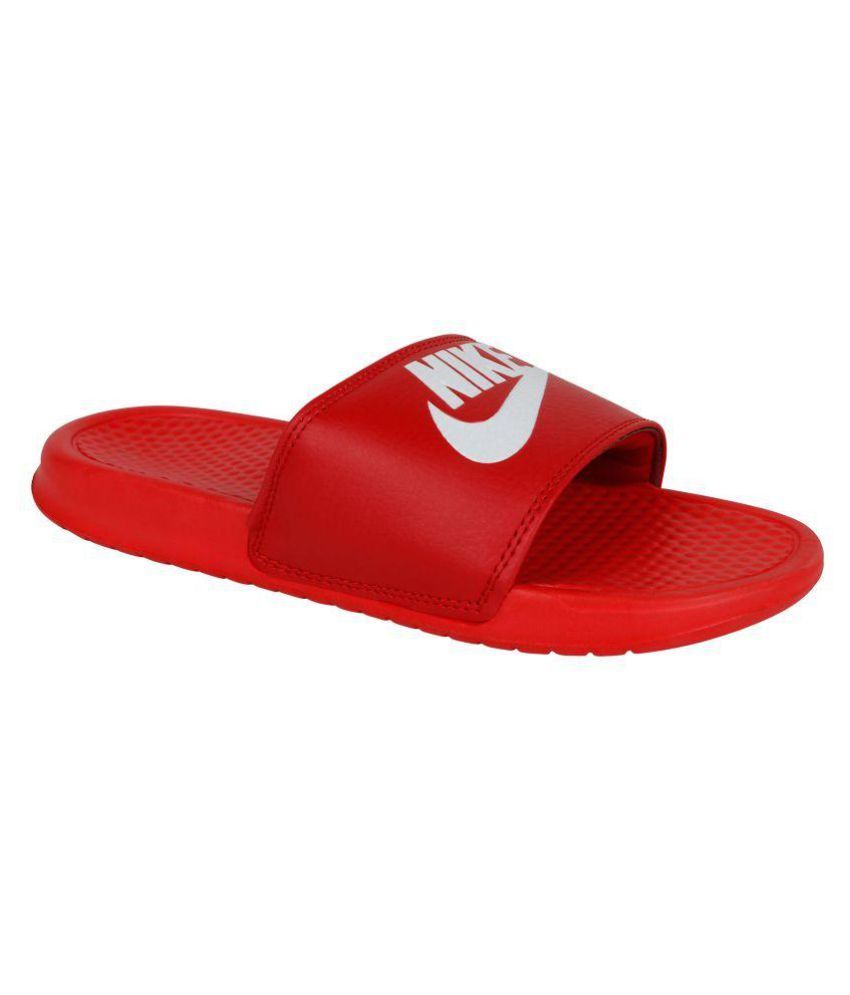 nike slippers red colour