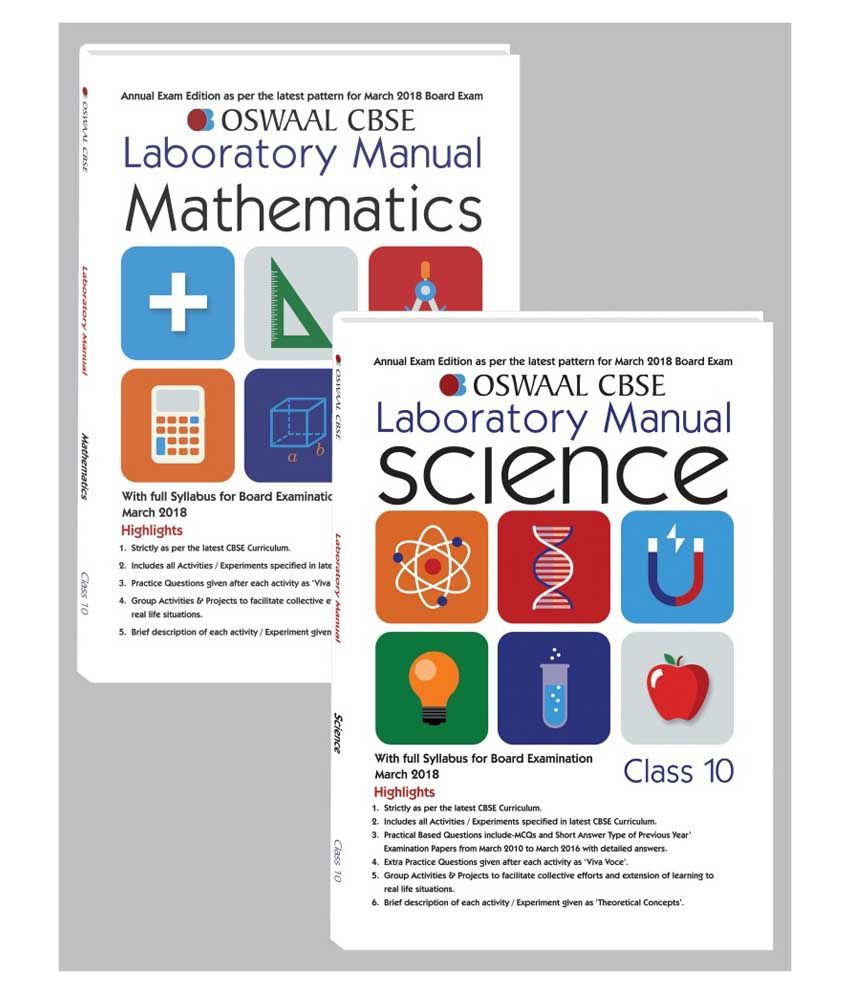 Oswaal CBSE Laboratory Manual Class 10 Science & Maths.(Set of 2 Books )(For March 2019 Exam)