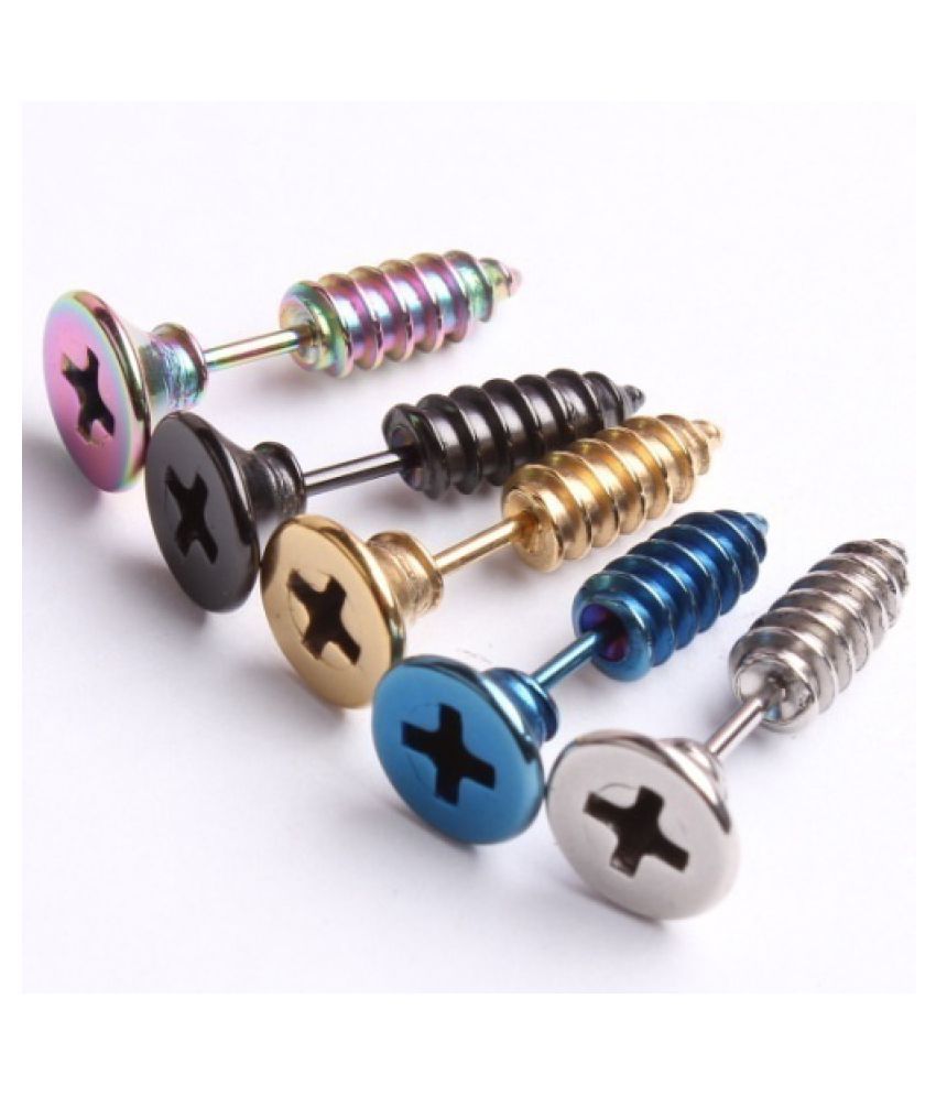 1 pair Cool screw piercing jewelry earrings Buy 1 pair Cool screw