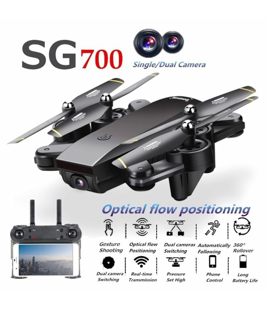 SG700 2.4Ghz 4 CH 360° Hold WiFi 2.0MP Optical Flow Dual Camera Quadcopter Drone 