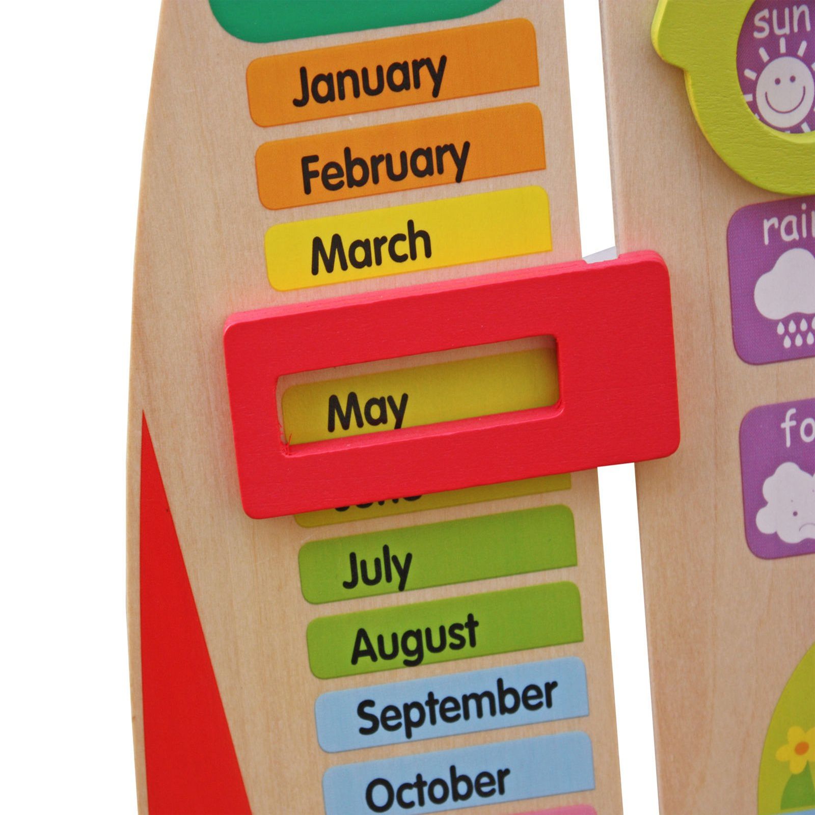 Early Learning Educationa l Wooden Calendar Toy Date Weekdays Weather
