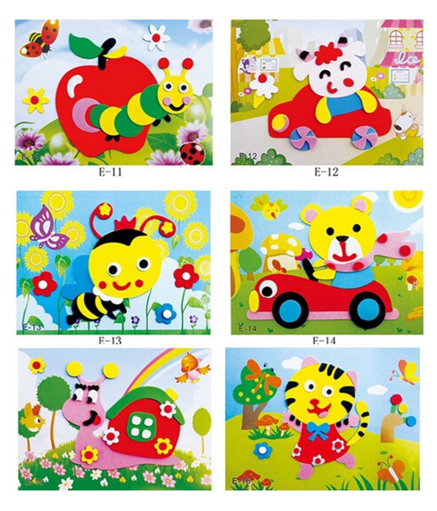 1x DIY Cartoon Animal 3D EVA Foam Sticker Puzzle Toys for Kids Styles Random Nq