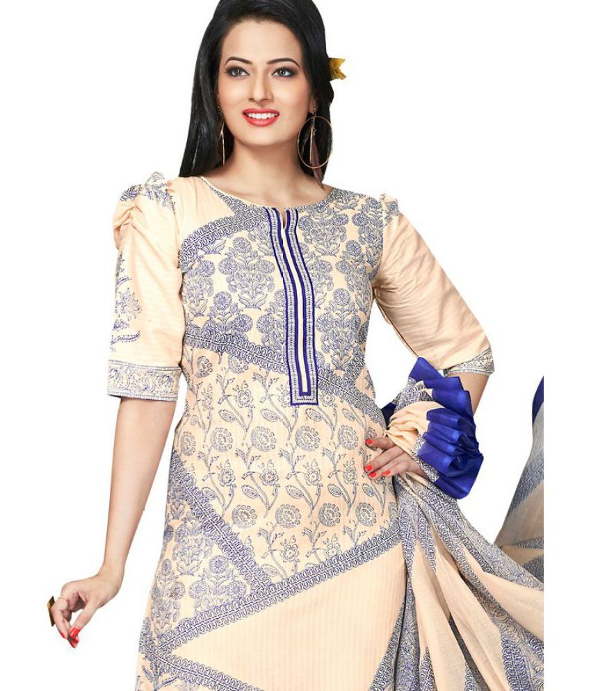 Kumaran Silks White and Grey Cotton Dress Material Buy Kumaran Silks