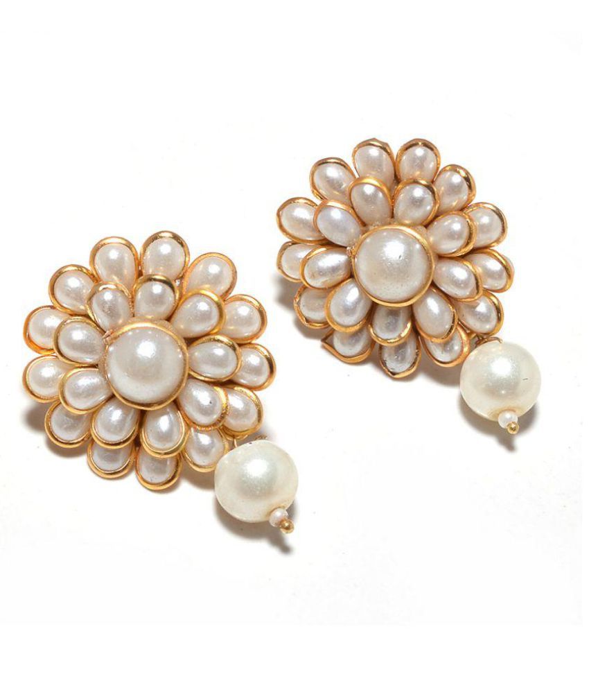     			Jewar Gold Plated Pearl Earring Set 5644