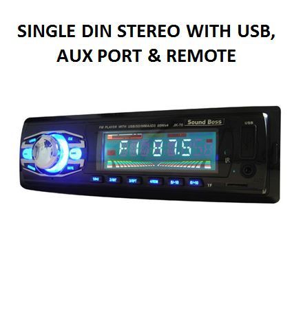 Soundboss Single Din Car Stereo Mp3 Player With Usb Aux Port