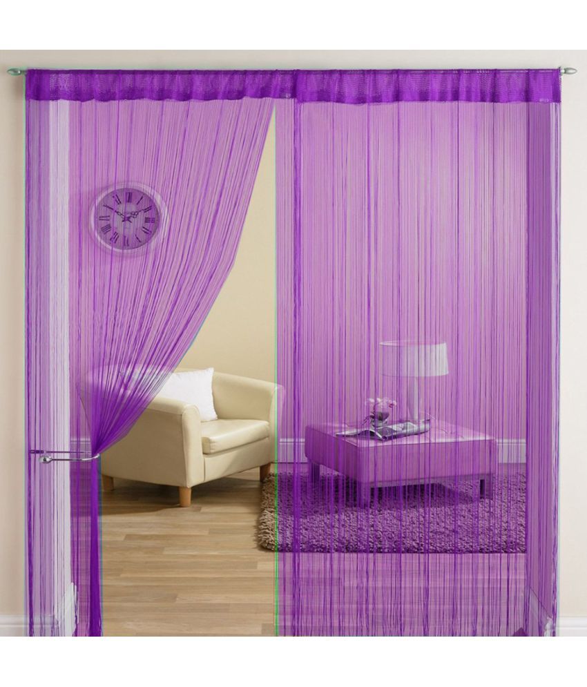     			Homefab India Others Semi-Transparent Eyelet Long Door Curtain 9ft (Pack of 2) - Purple