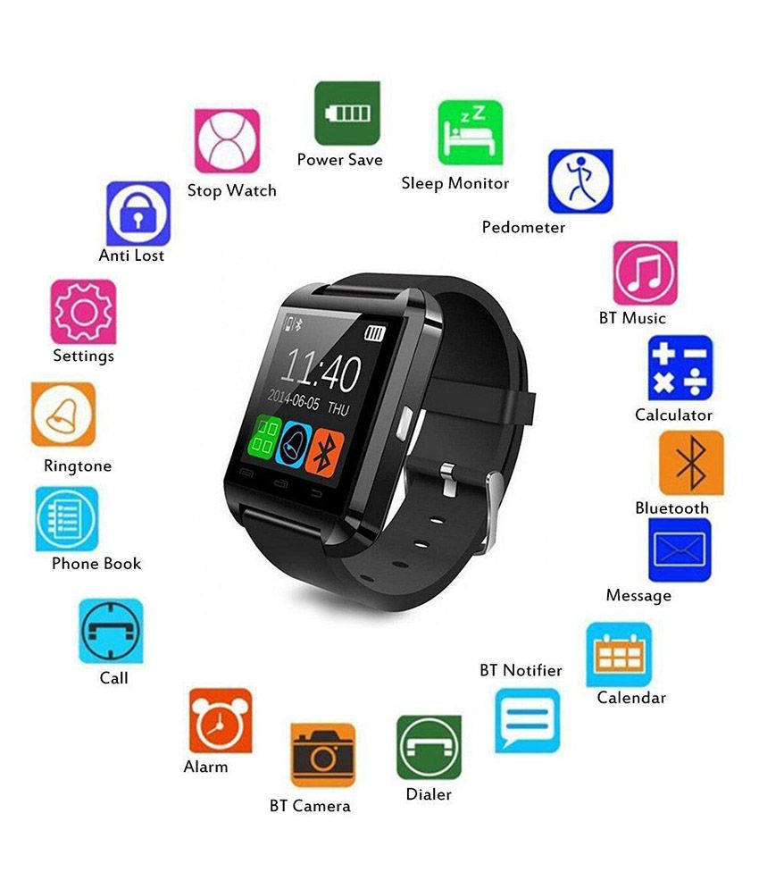 rooq u8 smart watches black