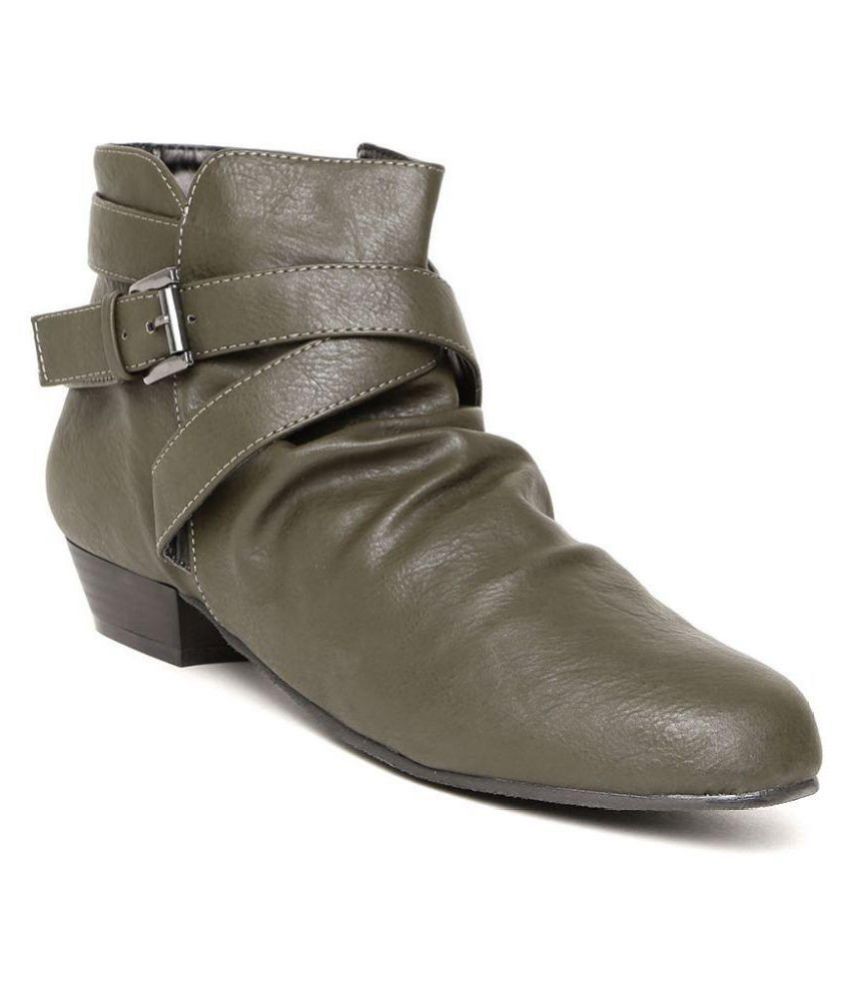 olive color ankle boots