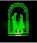 Ajanta Romantic Love Couple Code 2087 3D Night Lamp Green - Pack of 1