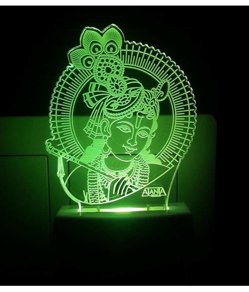     			Ajanta Krishana Bhagwan code: 2080 3D Night Lamp Multi - Pack of 1