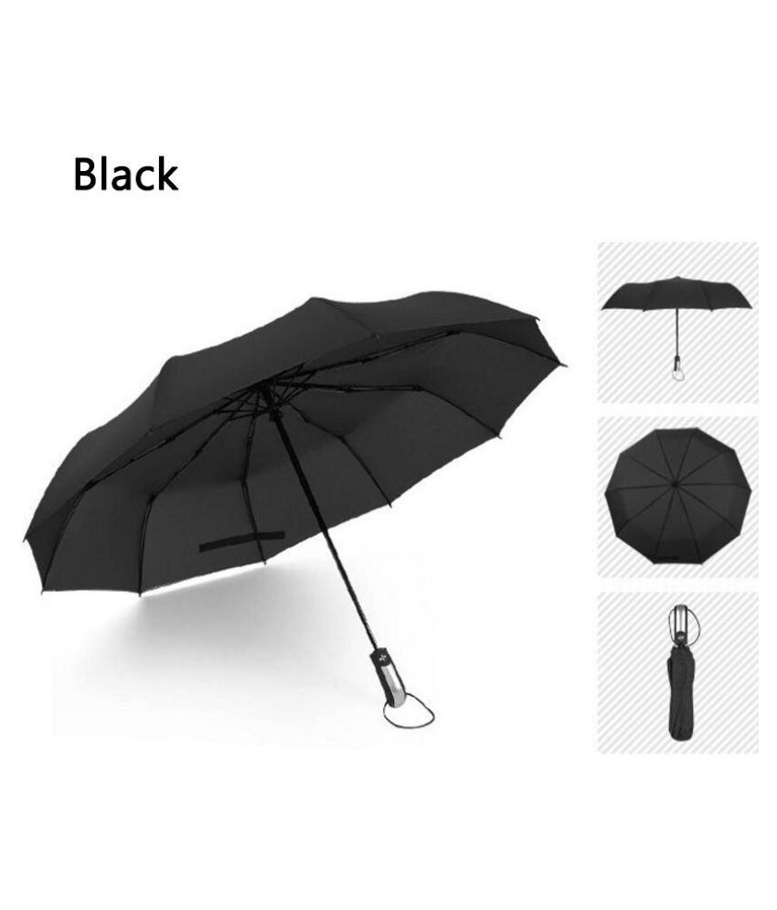 1 Pc Black Single Button Automatic Open Close 2 fold Umbrella - Buy ...