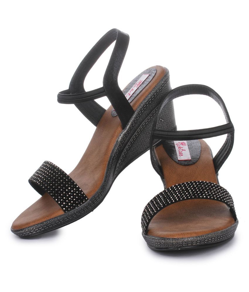 short black wedge heels