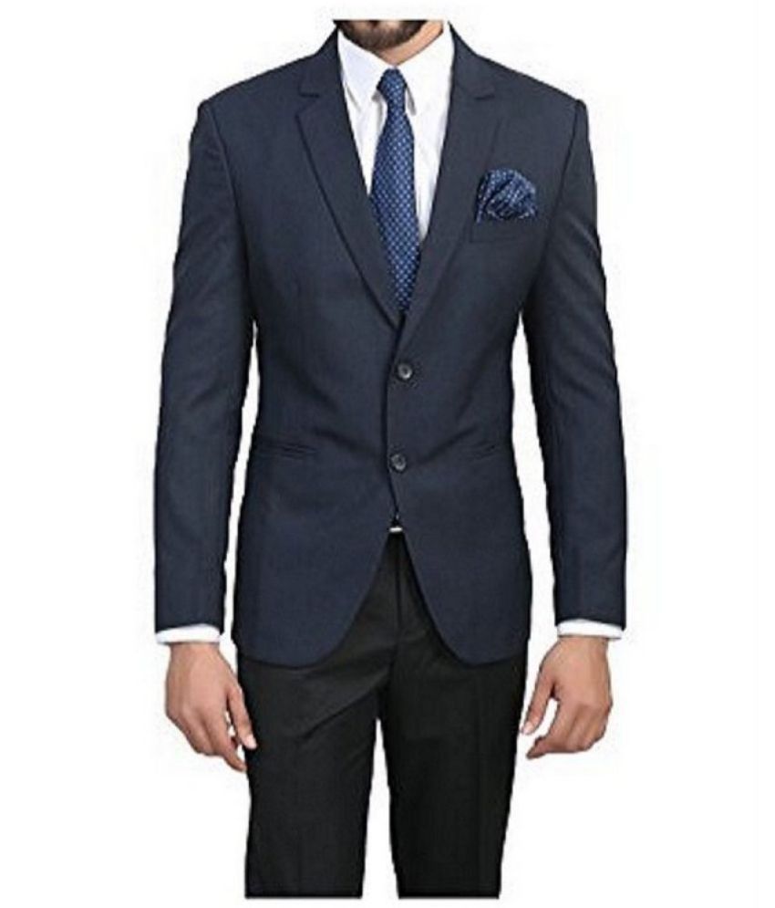 Viewmore Navy Self Design Formal Blazers - Buy Viewmore Navy Self ...