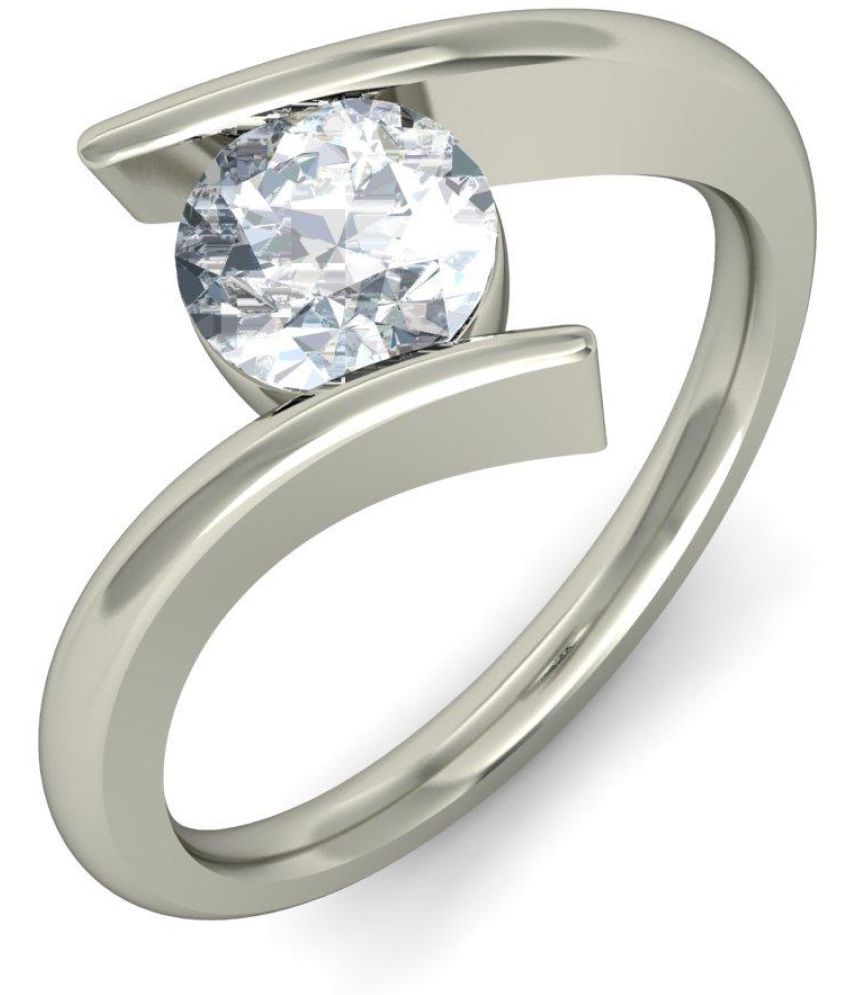 SILVERISH Beautiful Alloy Ring With Cubic Zirconia Rhodium Plated for