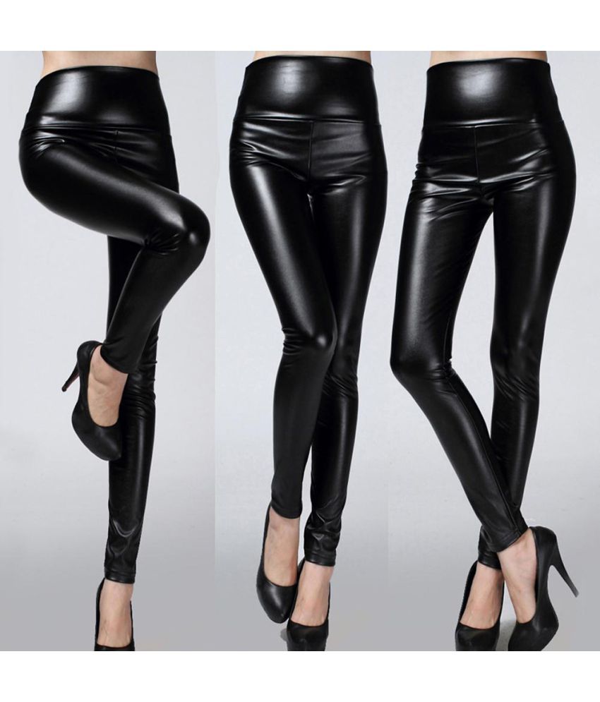 faux leather jeans