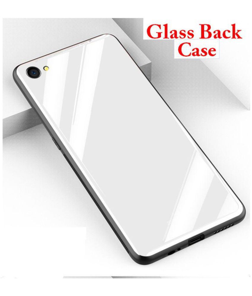     			RealMe 1 Hybrid Covers JMA - White Luxurious Toughened Glass Back Case