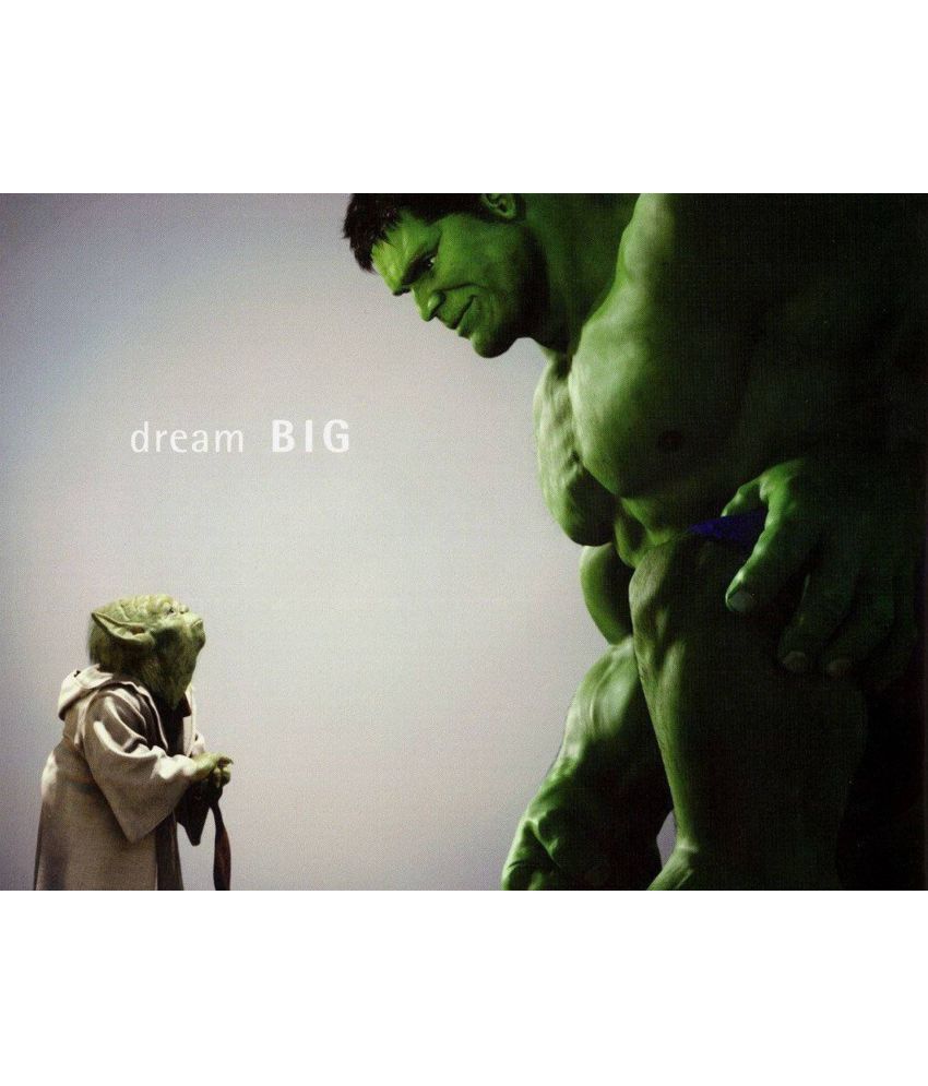 Mahalaxmi Art Craft Mashup Yoda Hulk Plastic Wall Poster Without Frame