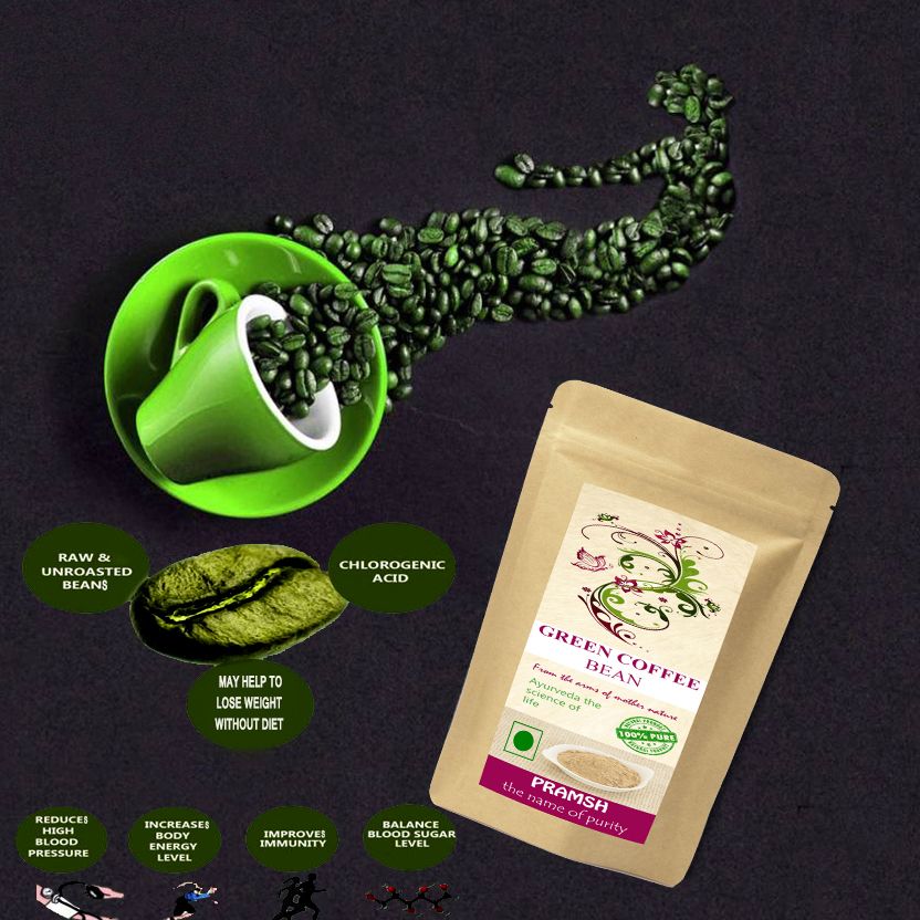 Pramsh Traders Premium Quality Green Coffee Beans Powder 200 gm