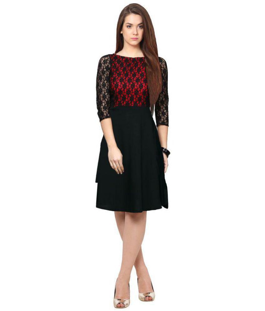     			Shiv Retail Net Black Regular Dress