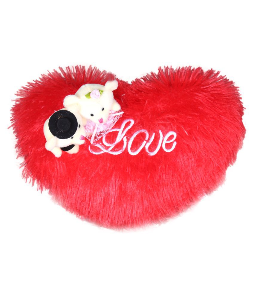     			Tickles Couple Teddy Sitting on Love Heart Cushion Soft Stuffed Plush Animal Toy for Kids Love Ones Girls Birthday Gifts (Color: Red Size:30 cm)
