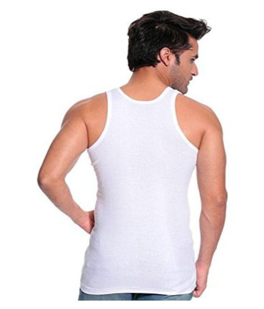 MGM White Sleeveless Vests Pack of 5 Buy MGM White Sleeveless Vests