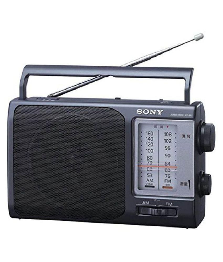 Sony Dual Band FM/AM Analog Portable Battery Radio Home Audio Radio Black Renewed ICF-19 