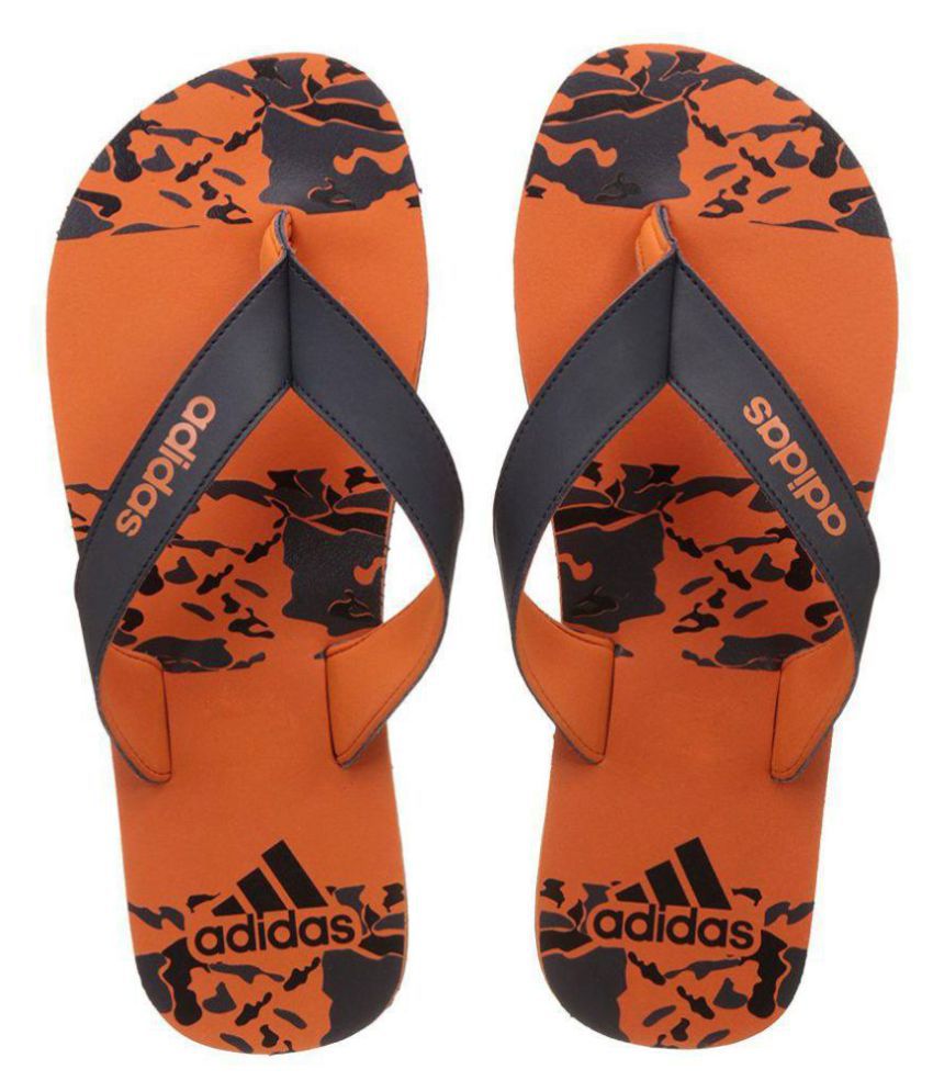 adidas orange flip flops