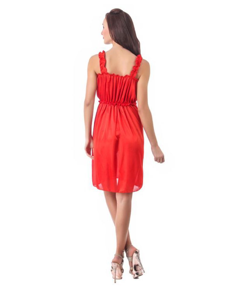 Buy Fasense Satin Nighty & Night Gowns - Red Online at Best Prices in ...