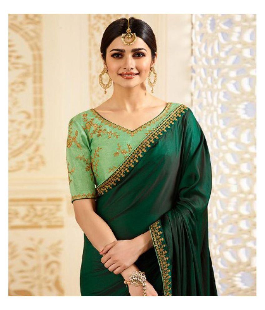 Mahalaxmi Fashion Green and Brown Silk Saree - Buy Mahalaxmi Fashion ...