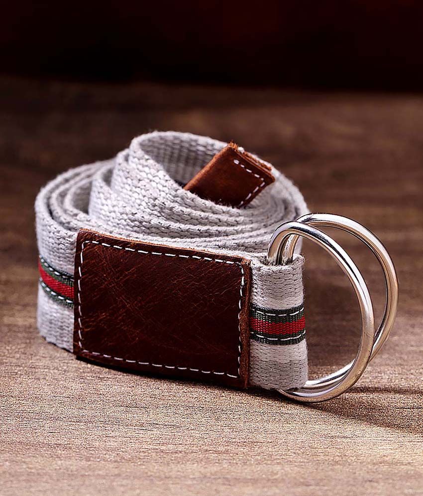 white fabric belt