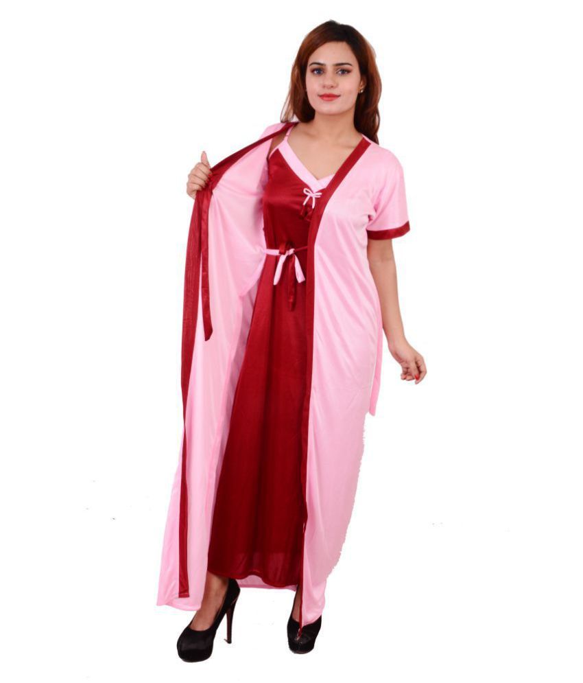 Buy Jeenat Satin Robes Pink Online at Best Prices in India Snapdeal