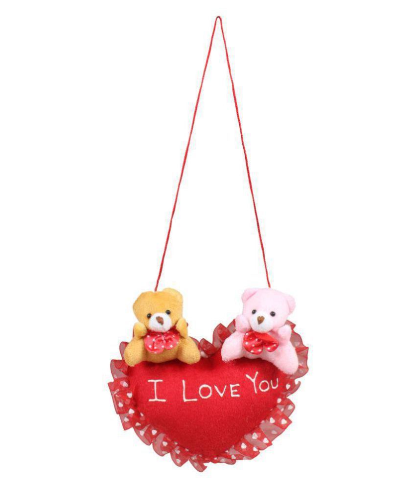     			Tickles Hanging Couple Teddy on Heart Special Valentine Day Gift Soft Stuffed Plush Animal Toy For Anniversary Birthday Gifts (Color: Red Size: 12 cm)