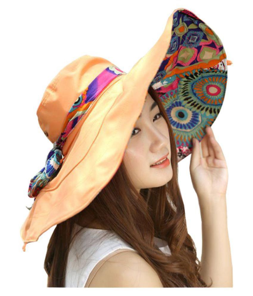 Modo Vivendi Flower Design Foldable Both Sided Brimmed Sun Hat | Summer Hats for Women