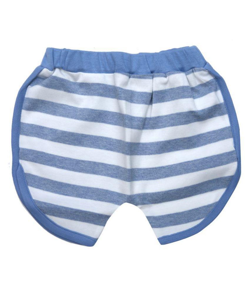    			Kaboos Cotton Sky Blue Coloured Striped Short/ Pant for Babies