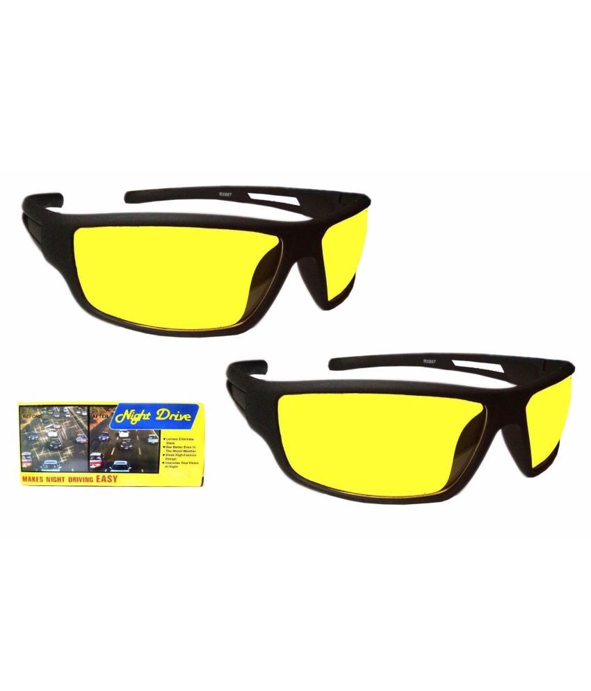 New Real Night Driving Glasses Yellow Sunglasses Goggles Vision Lens