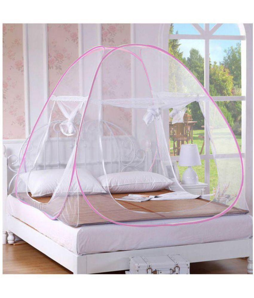 Queen Double Pink Plain Mosquito Net Buy Queen Double Pink Plain