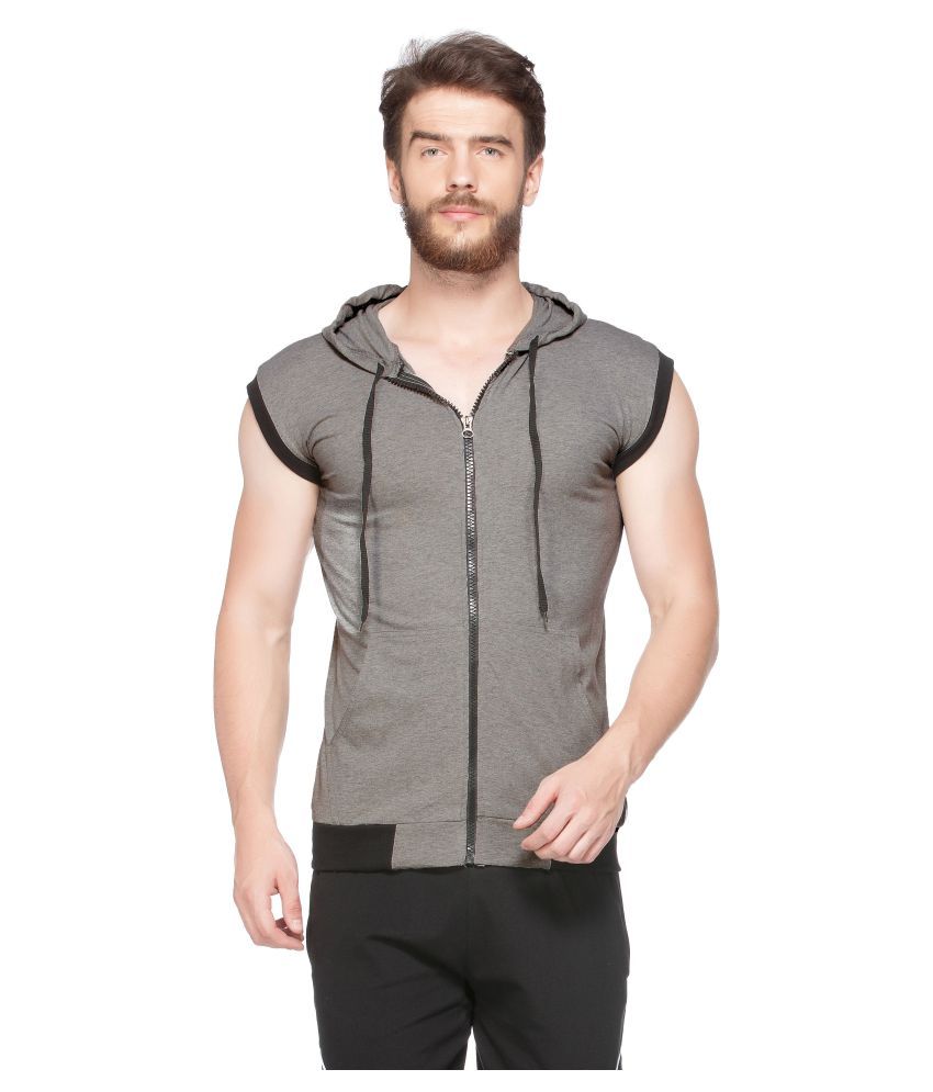 V3SQUARED Grey Hooded T-Shirt - Buy V3SQUARED Grey Hooded T-Shirt ...