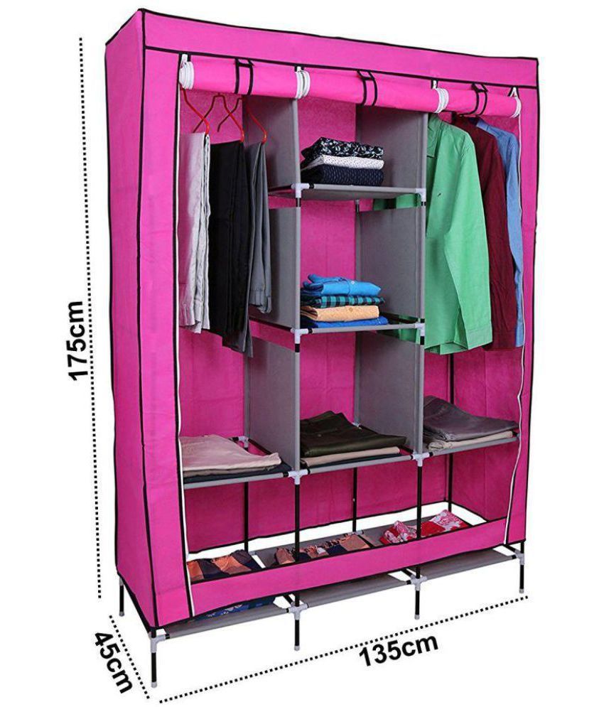 Collapsible Clothes Storage Wardrobe Cupboard Closet With 6 Cabinet And ...