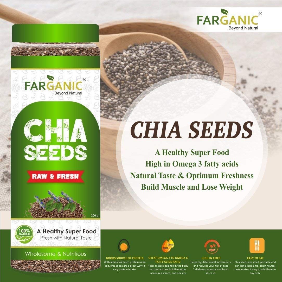 Farganic 100 Certified Organic Fresh and Healthy Premium Raw Chia